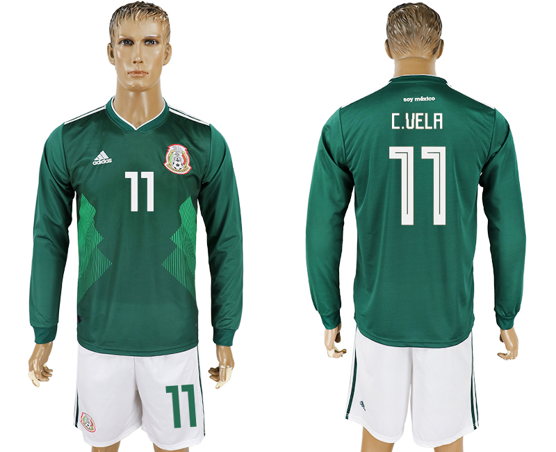 Maillot de foot MEXICO LONG SLEEVE SUIT #11 C.VELA  2018 FIFA WO